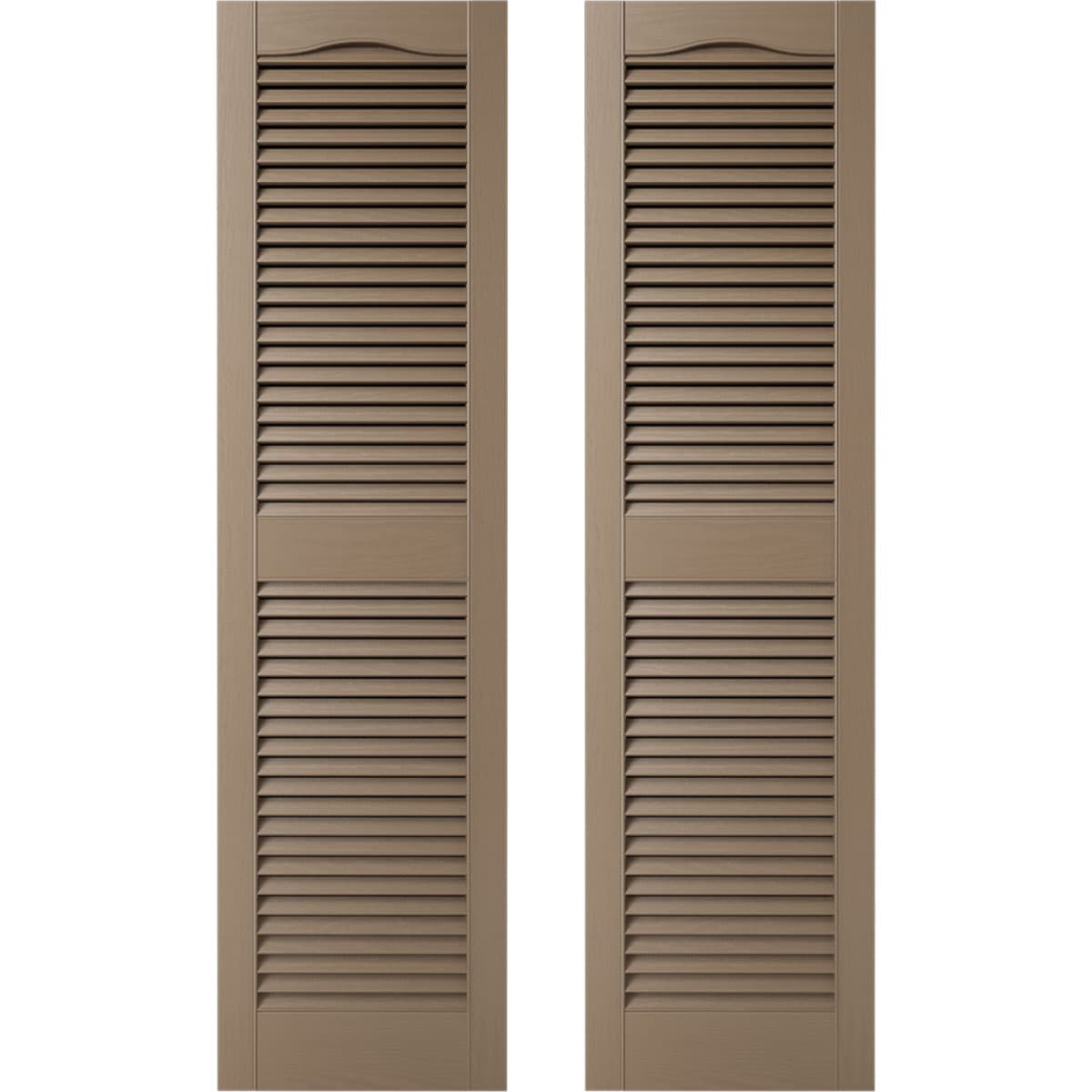 TailorMade Cathedral Top Center Mullion, Open Louver Shutters