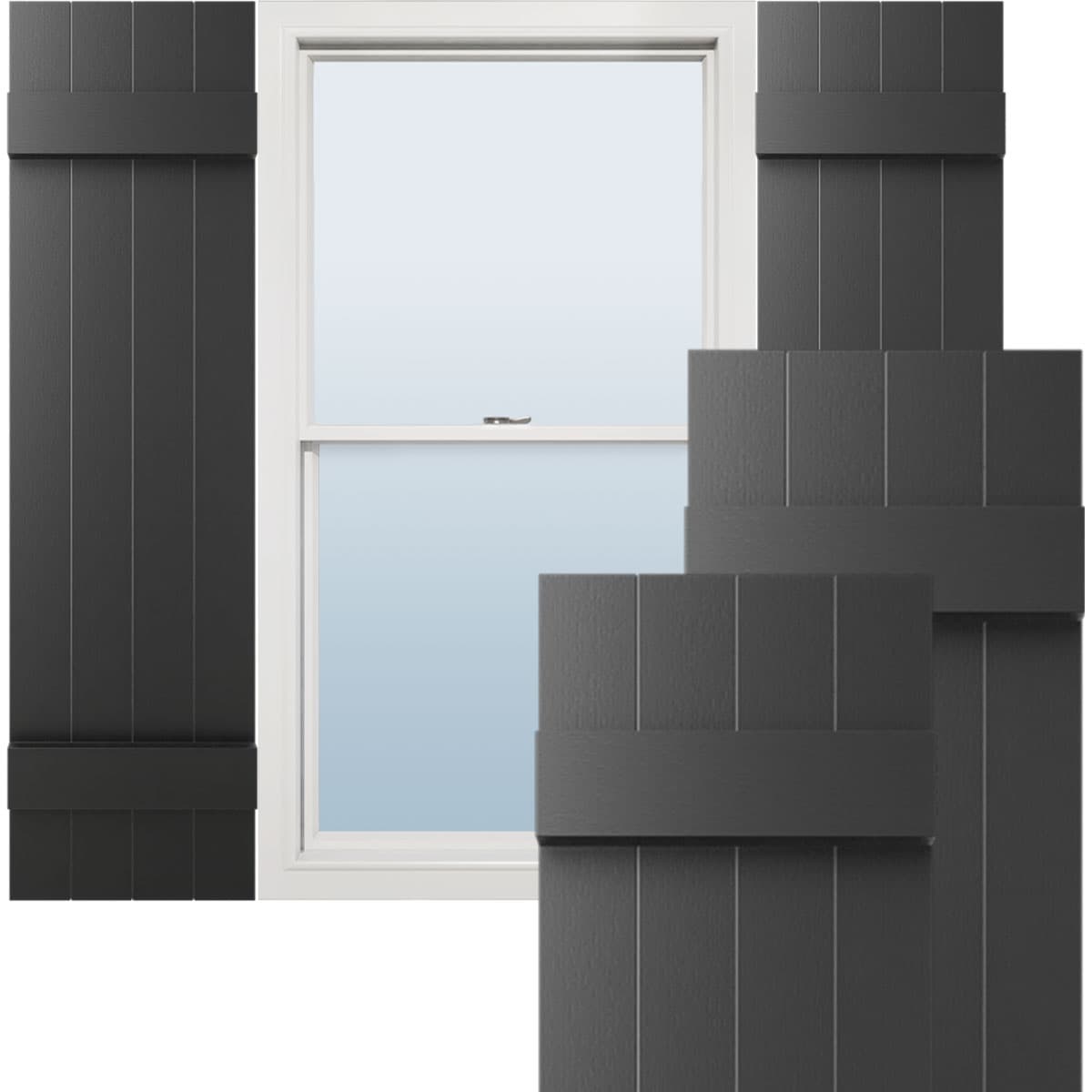 TailorMade Four Board Joined (2 Batten), Board-n-Batten Shutters, w/Shutter-Loks (Per Pair)