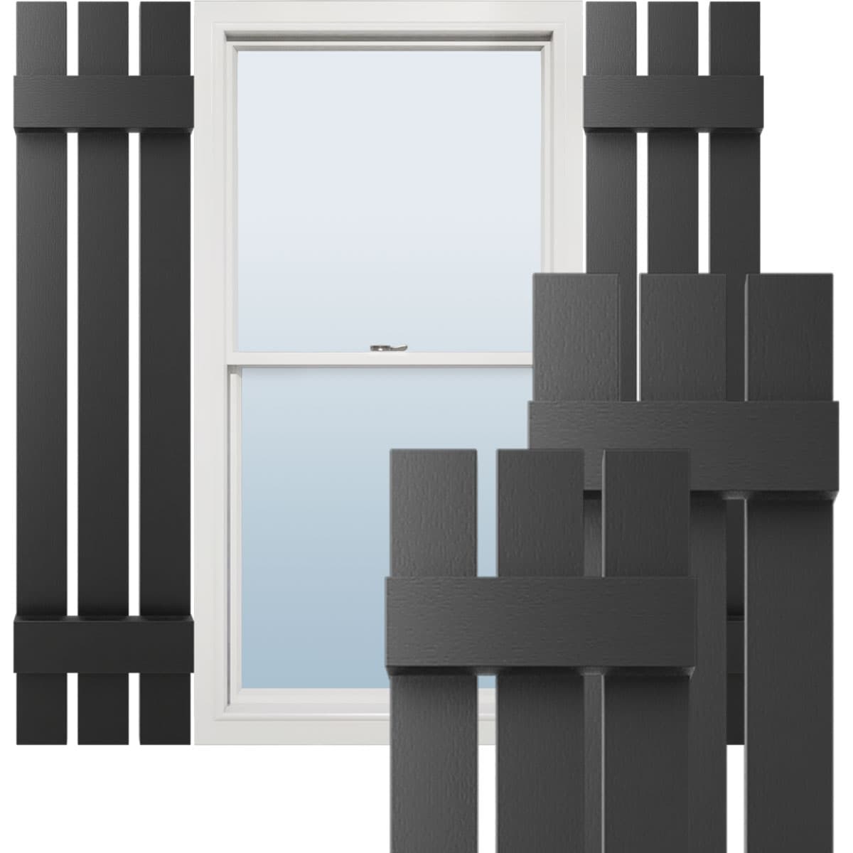 TailorMade Three Board Spaced (2 Batten), Board-n-Batten Shutters, w/Shutter-Loks (Per Pair)